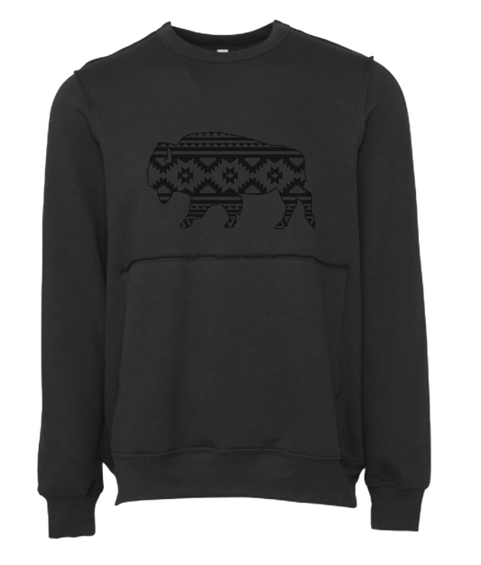 Aztec Monochromatic Crewneck Dark Grey