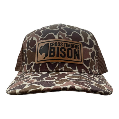 Camo Leather Patch Cap