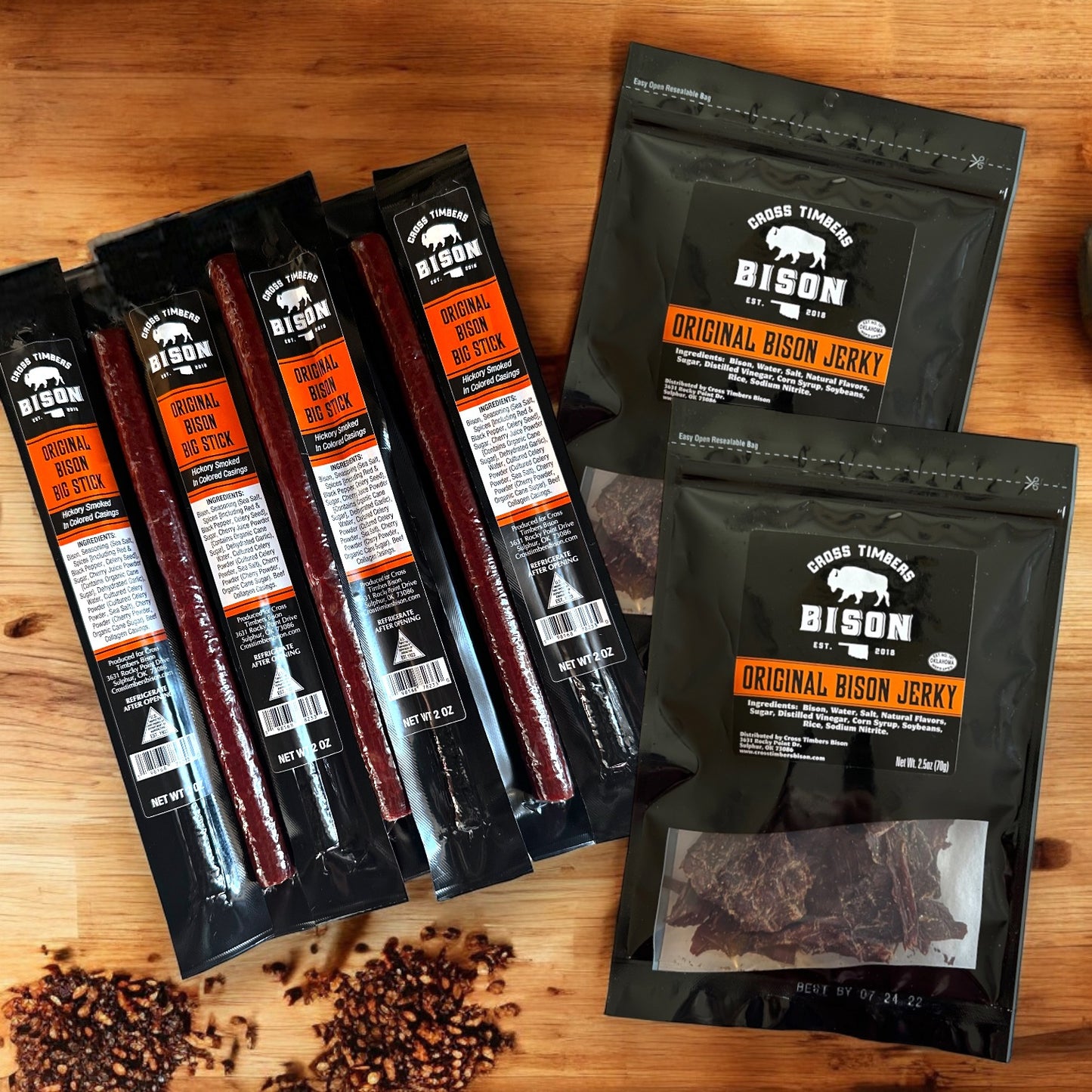 Jerky &  10 pack | 2 oz - Bison Original Snack Sticks Combo