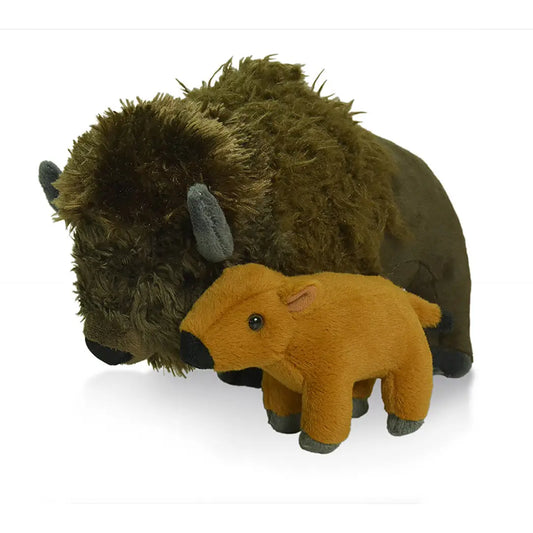 Mom & Baby Bison Stuffed Animal 12 Inches